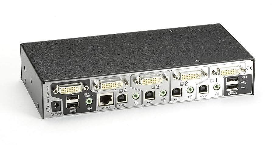PC周辺機器 4 Port Dual-Link DVI Sec. KVM Rextron 4-Port Dual-Link DVI KVM Switch with Serial & Two